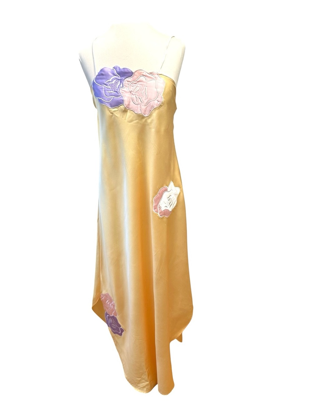 Natori Pale Yellow Satin Slip Dress
